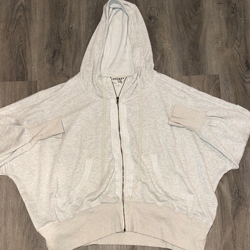 BUCKETLIST Light Gray Zip-Up Hoodie